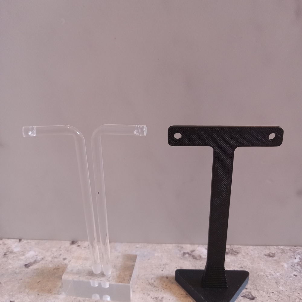 1 Black Earring Display Stand And 1 Clear Earring Display Stand